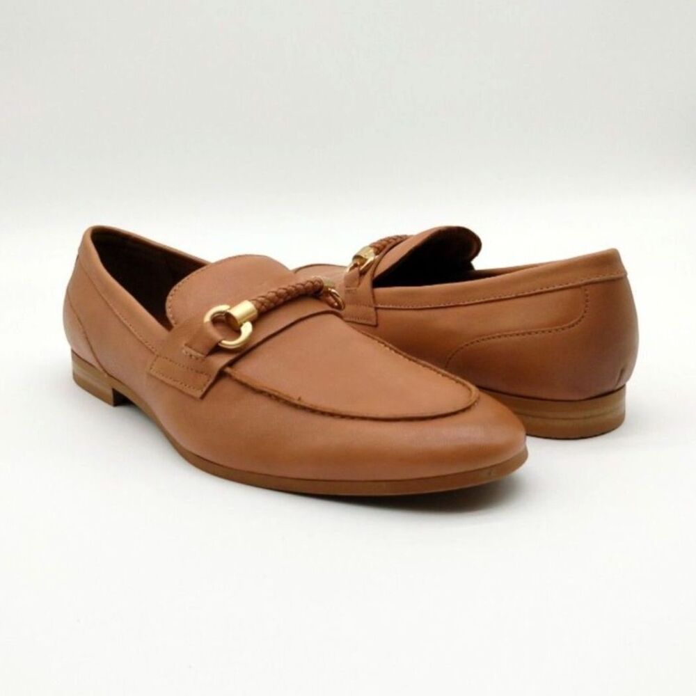 Aldo Men's Size 8 Gento Bit Light Brown Slip On Genuine Leather Old Money Loafer